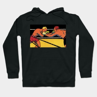 Vintage Art Deco Sports Boxing with Boxers in the Ring Hoodie